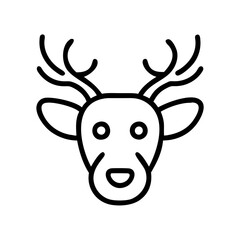 Deer head outline vector illustration for christmas holiday design and winter animal graphic projects, simple  chars