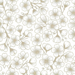 A floral pattern with yellow flowers on a white background
