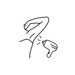 Female arm laser hair removal icon outline sign design vector