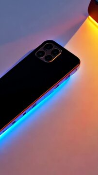 vibrating smartphone on wooden table