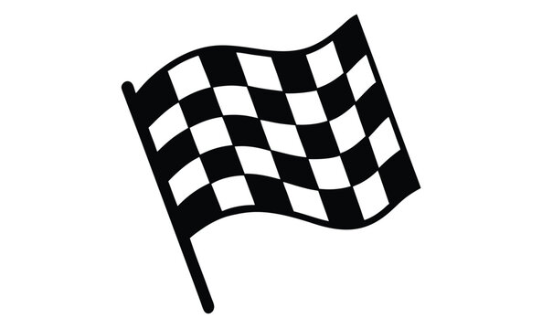 black and white checkered flag waving