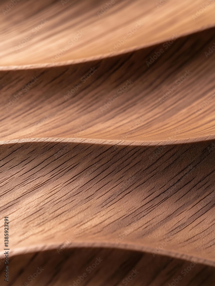 Fototapete close-up of a wooden surface with a wavy pattern. the wood appears to be a light brown color and has