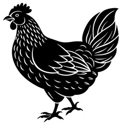 Hen Silhouette Vector Art for Farm Animal and Rustic Design Themes