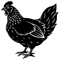 Hen Silhouette Vector Art for Farm Animal and Rustic Design Themes