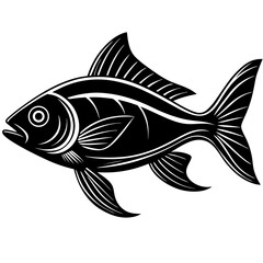 Fish Silhouette Vector Art for Aquatic and Marine Design Projects