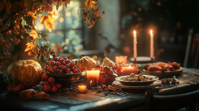 Thanksgiving Harvest Dinner: Cozy Candles & Autumn Decor for Festive Gatherings