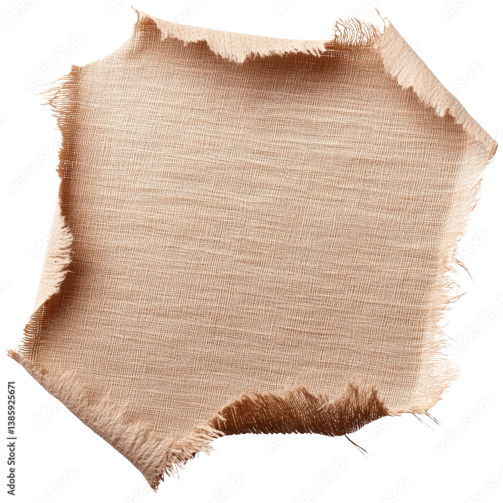 Poster torn piece of paper with frayed edges on a white background symbolizing creativity and artistic expr