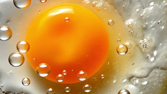 Sunnyside Egg: A vibrant, detailed image capturing a perfectly cooked egg, its sunny yolk gleaming amidst the delicate bubbles, offering a close-up view of breakfast.