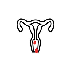 Female Reproductive System During Menstruation Icon