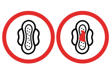 No Sanitary Pad Icons