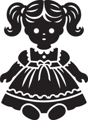 Fototapeta premium Doll black silhouette vector