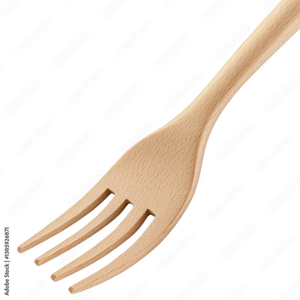 Poster natural wooden fork with a rustic finish perfect for dining or serving food in a farmhouse style set