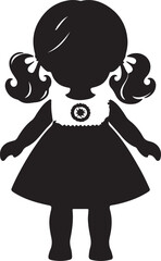 Doll black silhouette vector