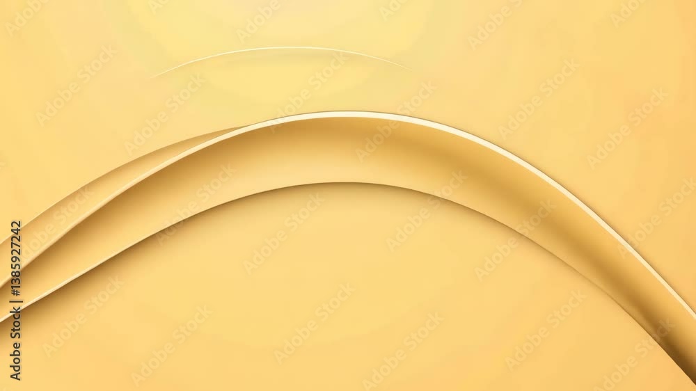 Poster abstract golden curves on beige background with subtle lighting and smooth texture for modern design