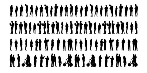 Exploring the Beauty of People Silhouettes in Modern Art and Photography.  Vector illustration.	