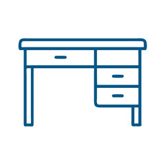 Office desk icon in outline style