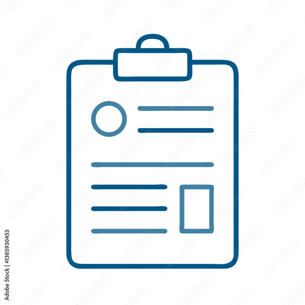 Poster document icon with checklist in outline style