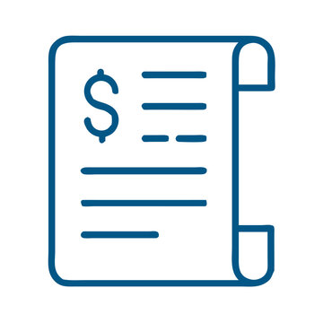 recommend clip art: Financial receipt document icon in outline