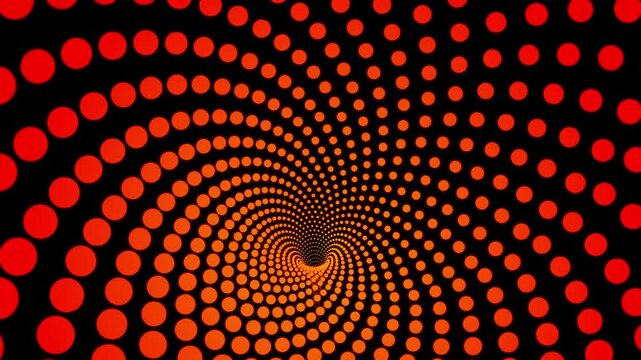 hypnotic orange spiral illusion on black background