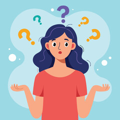 girl thinking vector illustration