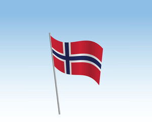 Fototapeta premium Norway flags in a realistic vector artwork