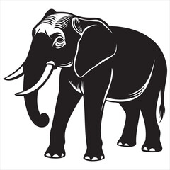 Elephant Silhouette Vector Image On White Background