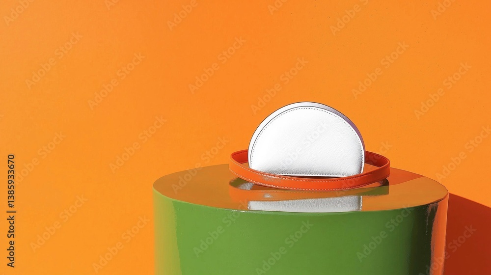 Aufkleber close-up of a white circular object on top of a green cylindrical object. the object appears to be m