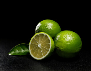 lime on black background