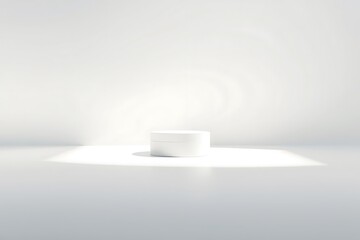Product display podium and white background for commerce, advertising, or editorial use