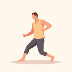 Obraz premium Fit man jogging energetically against a simple background 
