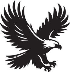Obraz premium Eagle black silhouette vector