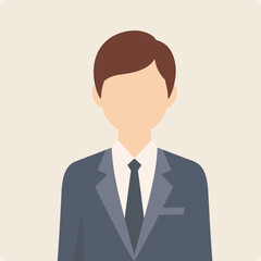 Businessman in Suit Standing Against Simple Background  