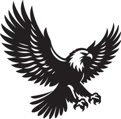 Fototapeta premium Eagle black silhouette vector