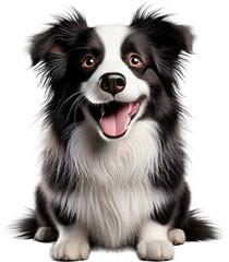 Fototapeta premium perro, animal, mascota, border collie, blanco, canino, aislada, cuca, estudio, sentada, negro