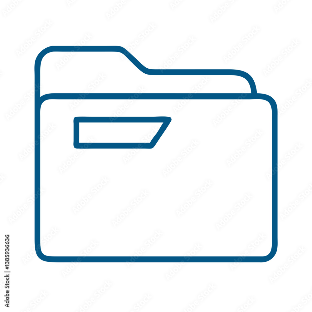 Poster closed document folder with label in outline