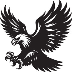 Obraz premium Eagle black silhouette vector