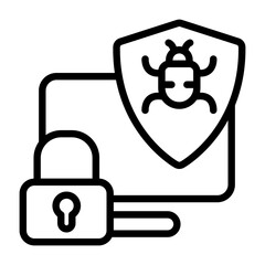 Fototapeta premium Spyware Protection Outline Icon