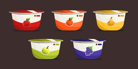 Yogurt, fruit, milk flavor,Apple, orange, guava, grape
