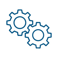 Obraz premium Two gear wheels icon in outline style