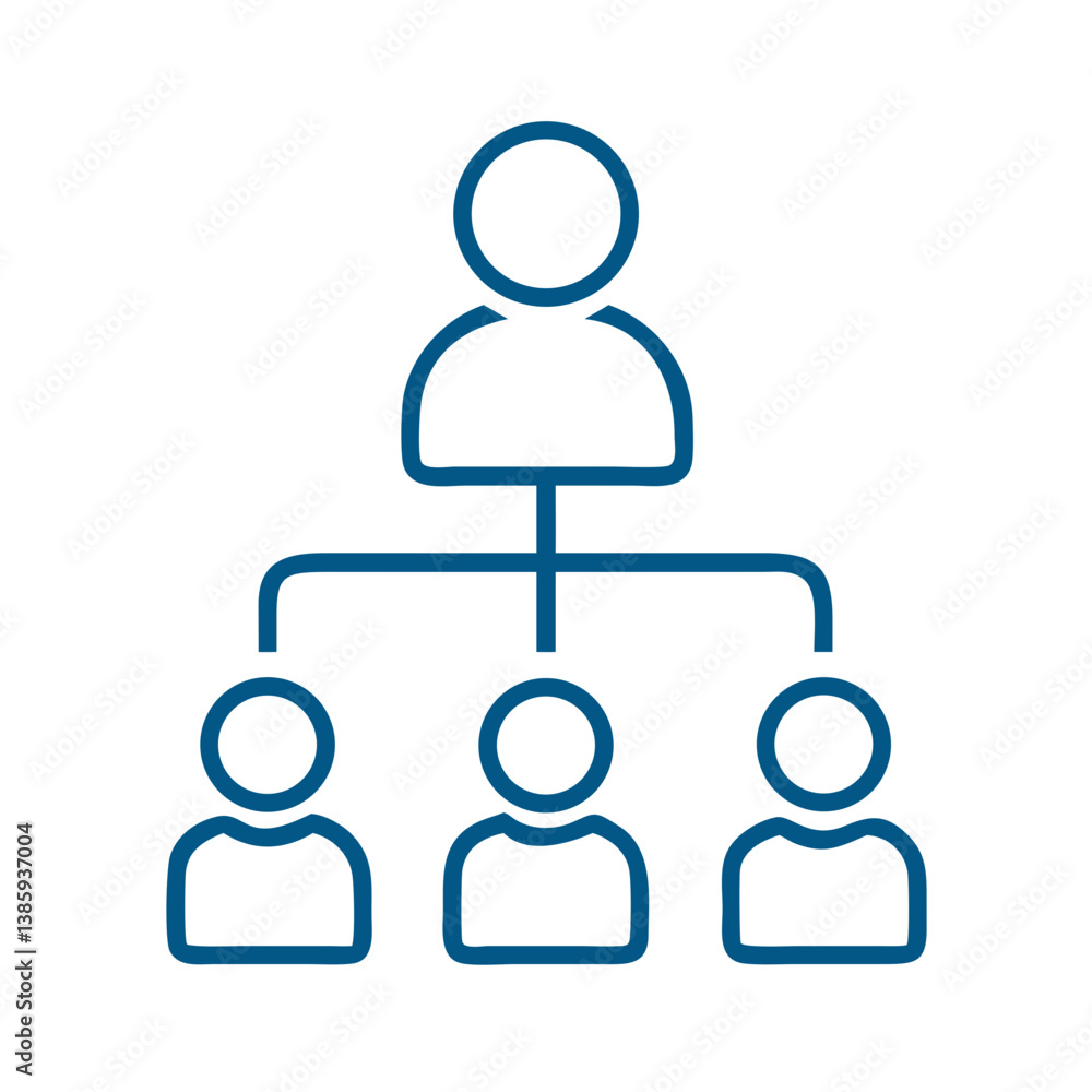 Poster hierarchical team structure icon outline