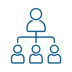 Hierarchical team structure icon outline
