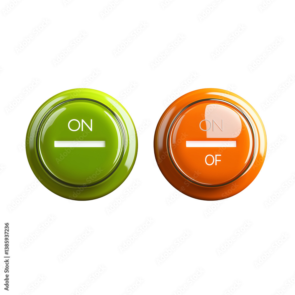 Fototapete buttons for web design vector with 3d round icons including start stop yes no symbols for computer a