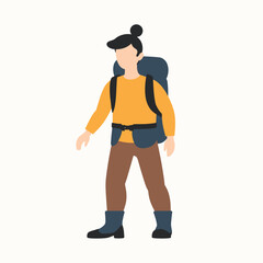 Fototapeta premium Backpacker exploring nature with hiking gear 