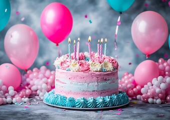 Pink Birthday Cake Party Decor