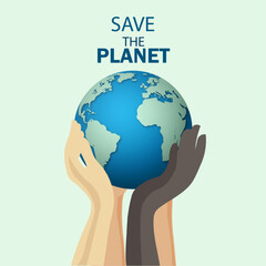 Happy Earth Day! Vector eco illustration for social poster, banner or card on the theme of saving the planet. Make everyday earth day