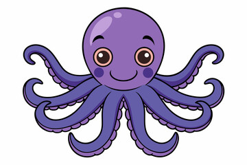 set of funny octopus