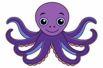set of funny octopus