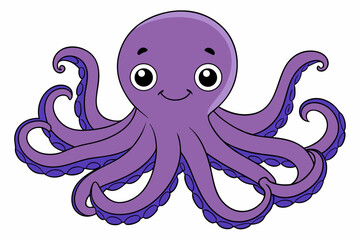 set of funny octopus