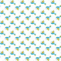 Avocado Love Seamless Vector Pattern Design