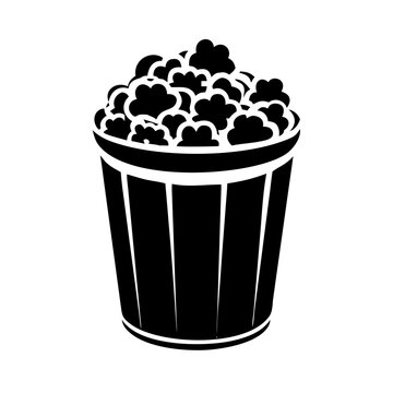 recommend clip art: popcorn bucket icon, popcorn bucket silhouette vector illustration-simple silhouette illustration of popcorn bucket, perfect for popcorn bucket logos and icons